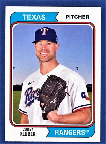 2020 TOPPS ARCHIVES BASEBALL COREY KLUBER TEXAS RANGERS CARD #152 1974 STYLE