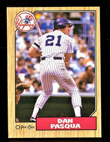 Dan Pasqua - 1987 O-Pee-Chee Baseball  - Card #74 - New York Yankees