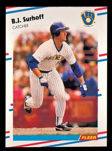 B.J SURHOFF - 1988 FLEER Baseball  - Card #175 - MILWAUKEE BREWERS
