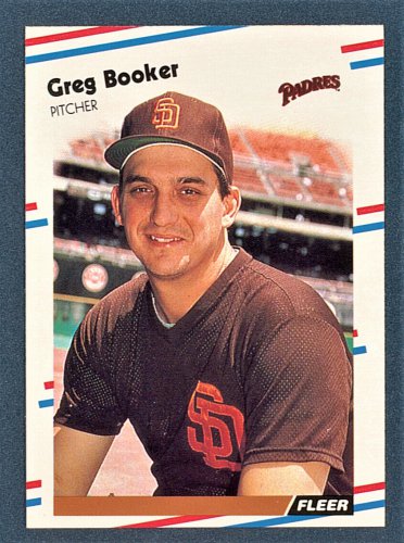 GREG BOOKER - 1988 FLEER Baseball  - Card #577 - SAN DIEGO PADRES FREE SHIPPING