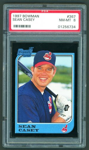 SEAN CASEY - 1997 BOWMAN - FIRST BOWMAN CARD - #367 - PSA NM-MT 8 - INDIANS