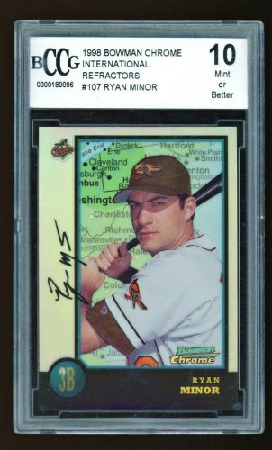 RYAN MINOR 1998 BOWMAN CHROME INTERNATIONAL REFRACTOR #107 BCCG 10 MINT ORIOLES