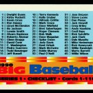 Series 1 Checklist - 1990 Topps Big Baseball - Card #110 - Checklist