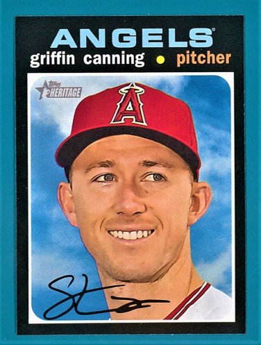 2020 Topps Heritage Baseball - Griffin Canning - Card #214 - Los Angeles Angels