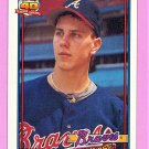 Steve Avery - 1991 Topps Baseball - Card #227 - Atlanta Braves WAX STAIN ON BACK