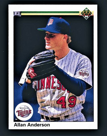 ALLAN ANDERSON - 1990 UPPER DECK BASEBALL - MINNESOTA TWINS - CARD #219