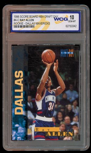 RAY ALLEN - 1996 SCORE BOARD NBA DRAFT DAY #4C ROOKIE DALLAS MAVERICKS GEM-MT 10