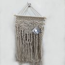 Macrame Twist Braid Fringe Hanging Wall Decor Cotton/Wood 19x22H