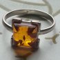 Ring 925 Sterling Silver Genuine Baltic Amber Size N