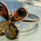 Ring 925 Sterling Silver Genuine Baltic Amber  Size N; O.