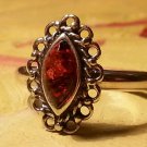 Ring 925 Sterling Silver Genuine Baltic Amber Size L