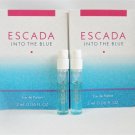 Escada Into the Blue EDP for Women Spray vial Sample 2 ml .06 oz x 2 pcs