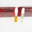Must De Cartier Pour Femme and Pour homme Women Men EDT 2x2ml Spray Vials 2pcs
