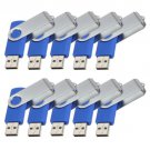 Enfain® 10pcs Cheap Giveaway Bulk 128MB USB 2.0 Flash Memory Thumb Drive(128MB,Blue)