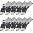Enfain® 10Pcs Nice Swivel Design New Waterproof USB 2.0 Flash Drive Memory Stick(1GB,Black)