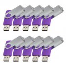 Enfain® 10Pcs Nice Swivel Design New Waterproof USB 2.0 Flash Drive Memory Stick(16GB,Purple)
