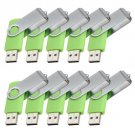 Enfain® 10Pcs Nice Swivel Design New Waterproof USB 2.0 Flash Drive Memory Stick(32GB,Green)