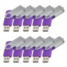 Enfain® 10Pcs Nice Swivel Design New Waterproof USB 2.0 Flash Drive Memory Stick(32GB,Purple)