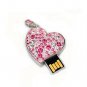 Enfain® Pink Crystal Heart Pendant Style USB 2.0 Flash Drive Memory Stick with Necklace (4GB)