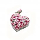 Enfain® Pink Crystal Heart Pendant Style USB 2.0 Flash Drive Memory Stick with Necklace (8GB)