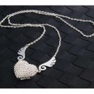 Enfain® Silver Crystal Pendant Angel Heart USB Flash Drive 2.0 8gb Memory Stick UDisk with Necklace