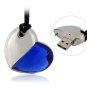 Enfain&Acirc;&reg; Shiny Crystal Heart Shape USB Flash Memory Drive with Necklace (8GB, Blue)
