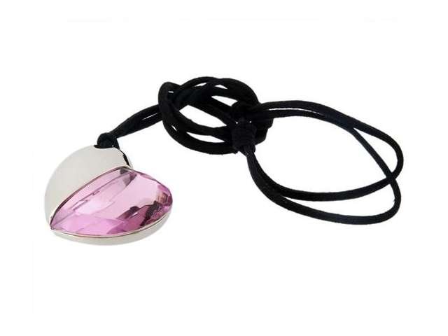 Enfain&Acirc;&reg; Shiny Crystal Heart Shape USB Flash Memory Drive with Necklace (16GB, Pink)