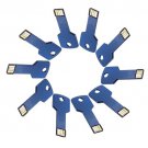Enfain® 10Pcs 128MB Metal Key USB 2.0 Flash Drive Memory Stick Multi Color Choice(Dark Blue)