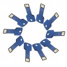 Enfain® 10Pcs Cheap Bulk 256MB Metal Key USB 2.0 Flash Drive Memory Stick Pen Drive(Dark Blue)