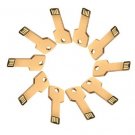 Enfain® 10Pcs 2GB Metal Key USB 2.0 Flash Drive Memory Stick Pen Drive Multi Color Choice (Golden)