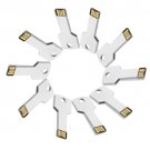Enfain® 10Pcs Metal Key 16GB USB Flash Drive 2.0 Memory Stick Multi Color Choice (Sliver)