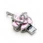 Enfain® Light Pink Crystal Rose Pendant Necklace Style 8GB USB Flash Pen Drive Memory Stick