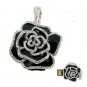 Enfain® Black Crystal Rose Flower Pendant Necklace Style 8GB USB Flash Pendrive Memory Stick