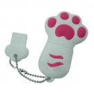 Enfain® Cute Animal Paw keychain USB Flash Drive Cartoon USB 2.0 Memory Stick U Disk (8GB, White)