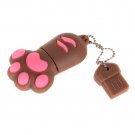 Enfain® Cute Animal Paw keychain USB Flash Drive Cartoon USB 2.0 Memory Stick U Disk (16GB, Brown)