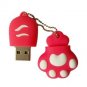 Enfain® Cute Animal Paw keychain USB Flash Drive Cartoon USB 2.0 Memory Stick U Disk (16GB, Red)