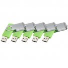 Enfain® 5pcs Swivel Design Waterproof Usb 2.0 Flash Drive Memory Stick Thumb Stick Pen(128MB,Green)