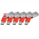 Enfain® 5pcs Swivel Design Waterproof USB Flash Drive 2.0 Memory Stick Fold Storage(1gb, red)