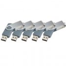 Enfain® 5pcs Swivel Design Waterproof USB Flash Drive 2.0 Memory Stick Fold Storage(1gb, gray)