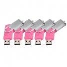 Enfain® 5pcs Swivel Design Waterproof USB Flash Drive 2.0 Memory Stick Fold Storage(4gb,pink)