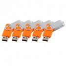 Enfain® 5pcs Swivel Design Waterproof USB Flash Drive 2.0 Memory Stick Fold Storage(8gb,orange)