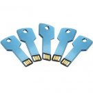 Enfain® 5Pcs 1GB Bulk Promotional Metal Key USB Flash Drive 2.0 Memory Stick Pen Drive(Blue)