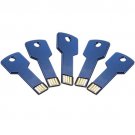 Enfain® 5Pcs 1GB Bulk Promotional Metal Key USB Flash Drive 2.0 Memory Stick Pen Drive(Dark Blue)