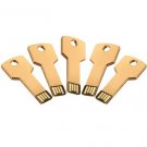 Enfain® 5Pcs 2GB Bulk Promotional Metal Key USB Flash Drive 2.0 Memory Stick Pen Drive(Gold)