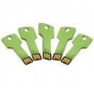 Enfain® 5Pcs 2GB Bulk Promotional Metal Key USB Flash Drive 2.0 Memory Stick Pen Drive(Green)
