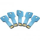 Enfain® 5Pcs 4GB Metal Key USB 2.0 Flash Drive Memory Stick Pen Drive Multi Color Choice (Blue)