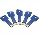 Enfain® 5Pcs 4GB Metal Key USB 2.0 Flash Drive Memory Stick Pen Drive Multi Color Choice (DarkBlue)