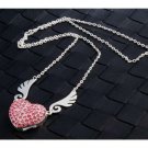 Enfain® Pink Crystal Pendant Angel Heart USB Flash Drive 2.0 8gb Memory Stick U Disk with Necklace