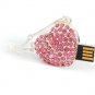 Enfain&Acirc;&reg; Pink Crystal Pendant Angel Heart USB Flash Drive 2.0 8gb Memory Stick U Disk with Necklace
