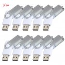Print Logo for Free-100pcs 8GB White Swivel Custom USB Flash Memory Stick 2.0